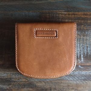 Sm brown leather houndstooth wallet GH BASS & CO